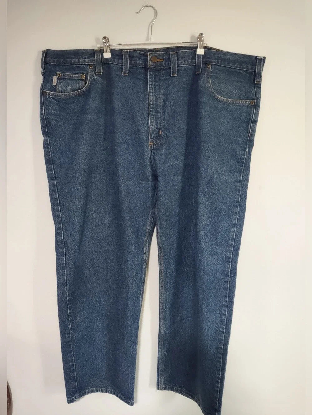 Carhartt Mens Relaxed Fit Blue Denim Jeans 50x30